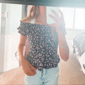 aeropostale floral off the shoulder top